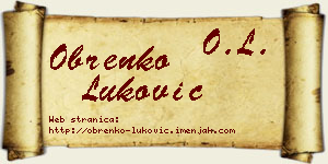 Obrenko Luković vizit kartica